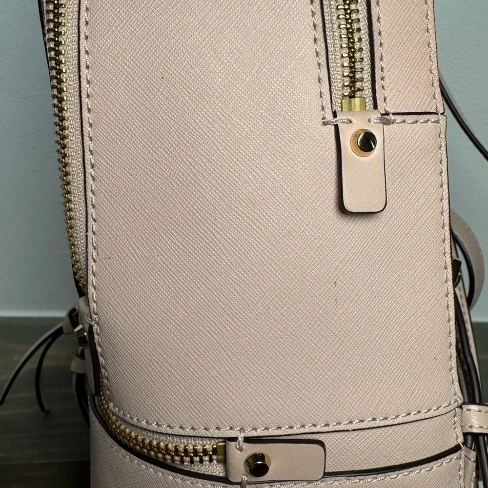 Michael Kors Rhea Zip Blush Perforated Logo Backpack - Picture 10 of 12